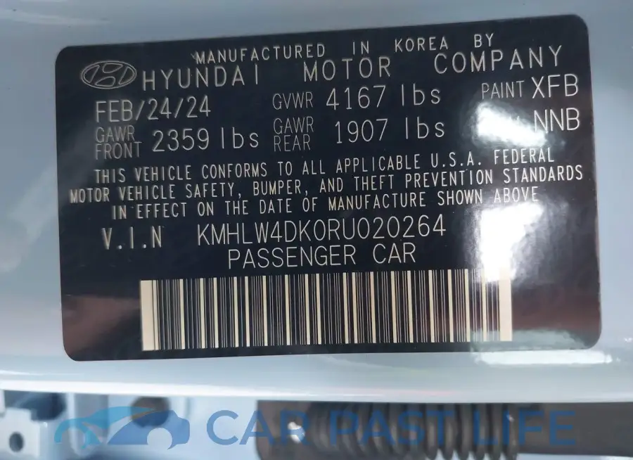 KMHLW4DK0RU020264# 9