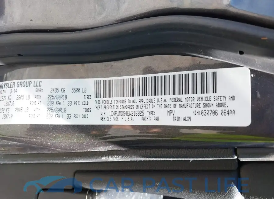 1C4PJMDS4EW216825# 9