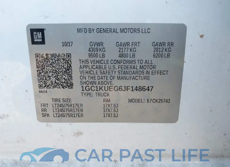 1GC1KUEG6JF148647# 9