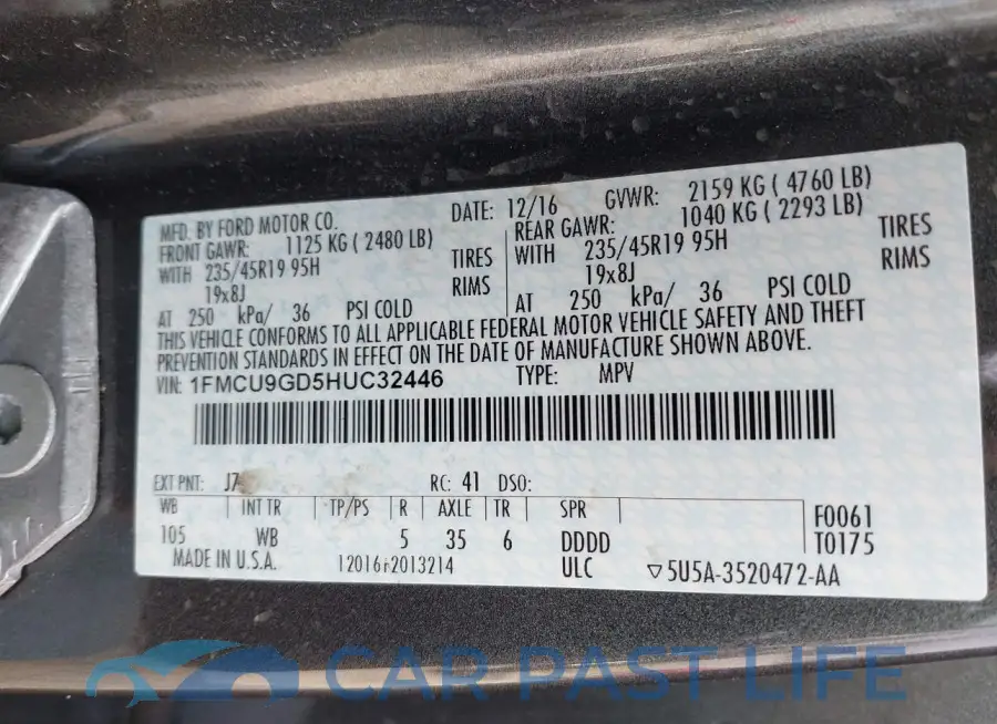 1FMCU9GD5HUC32446# 9