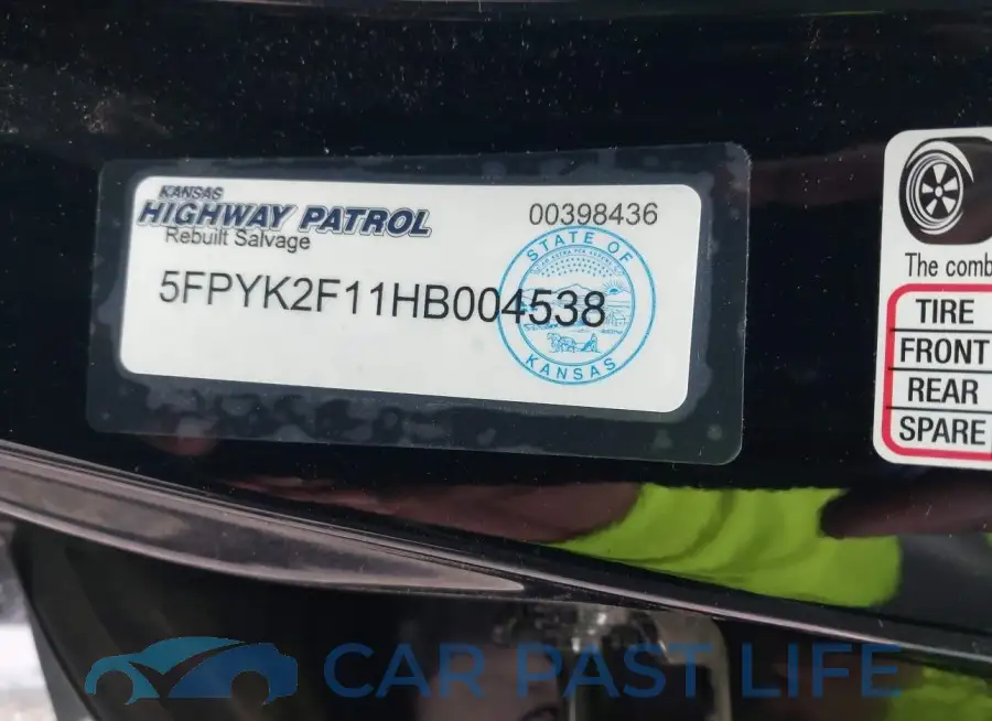 5FPYK2F11HB004538# 9