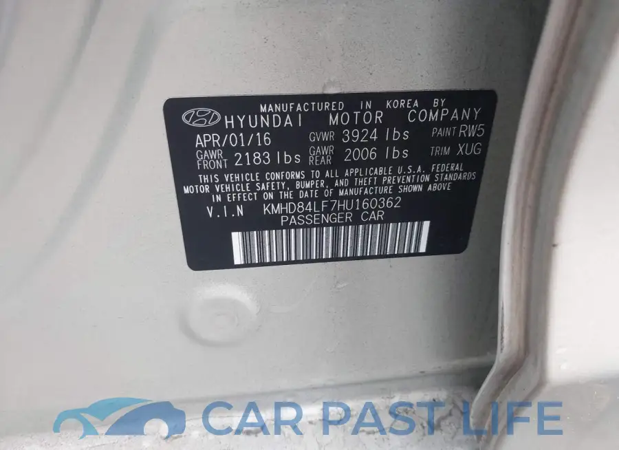 KMHD84LF7HU160362# 9