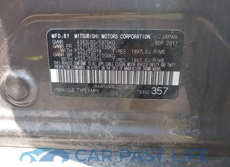 JA4AR3AW6JZ009050# 9