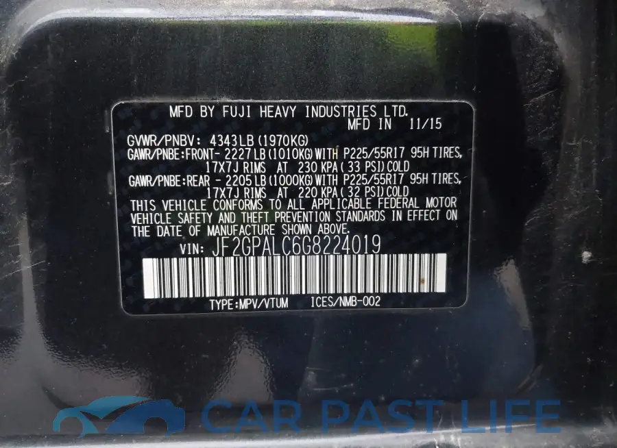 JF2GPALC6G8224019# 9