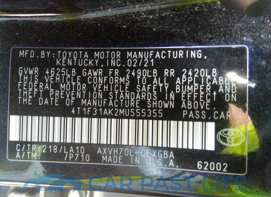 4T1F31AK2MU555355# 9