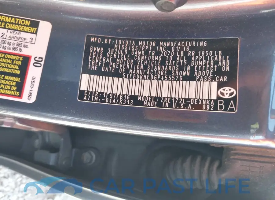 5YFBURHE0GP455576# 9