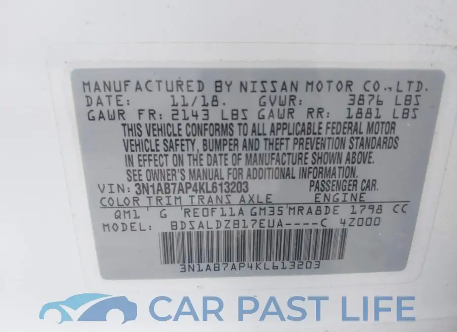 3N1AB7AP4KL613203# 9