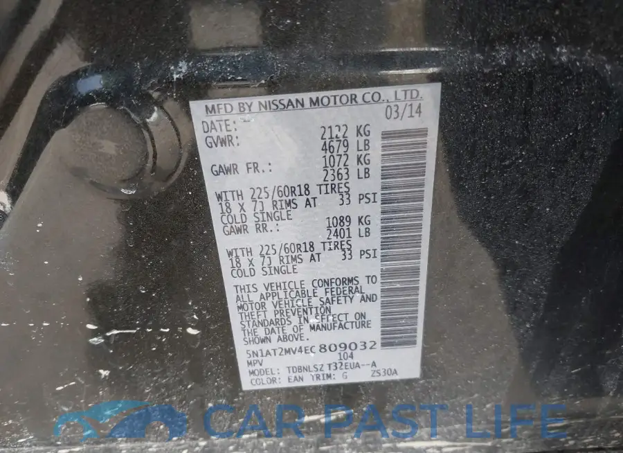 5N1AT2MV4EC809032# 9