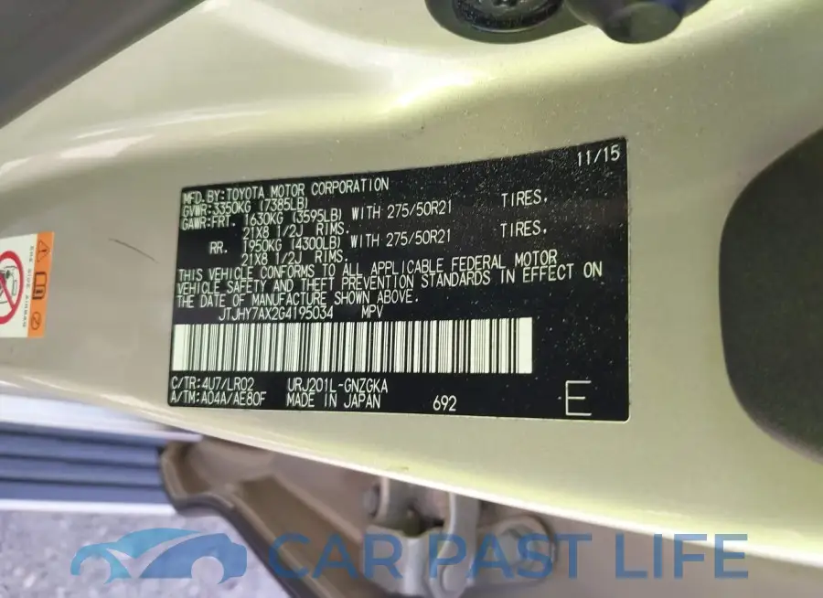 JTJHY7AX2G4195034# 9