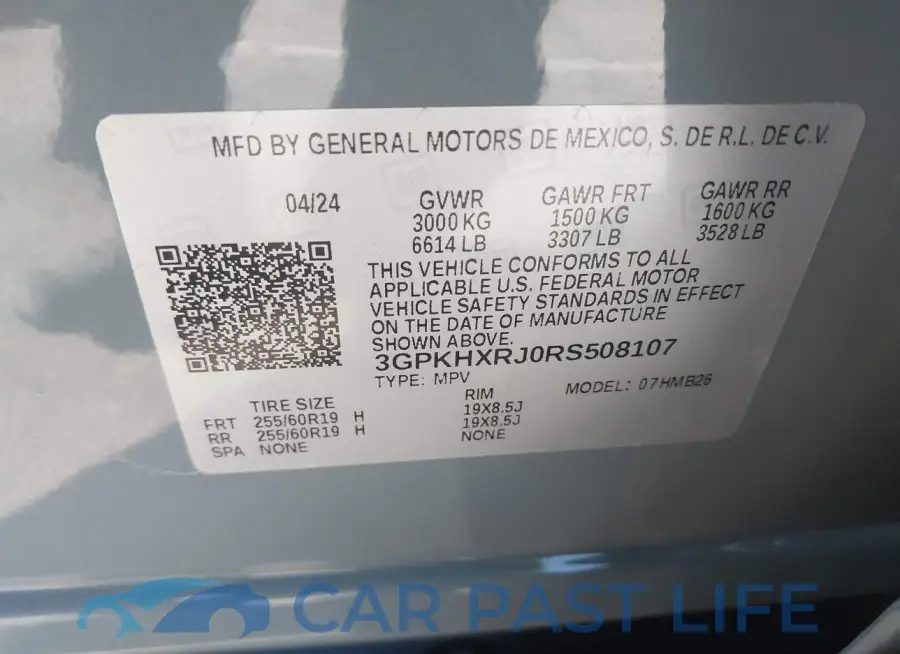 3GPKHXRJ0RS508107# 9