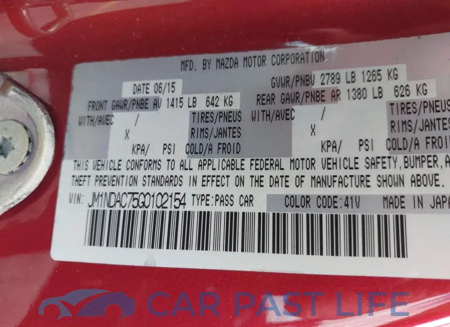 JM1NDAC75G0102154# 9