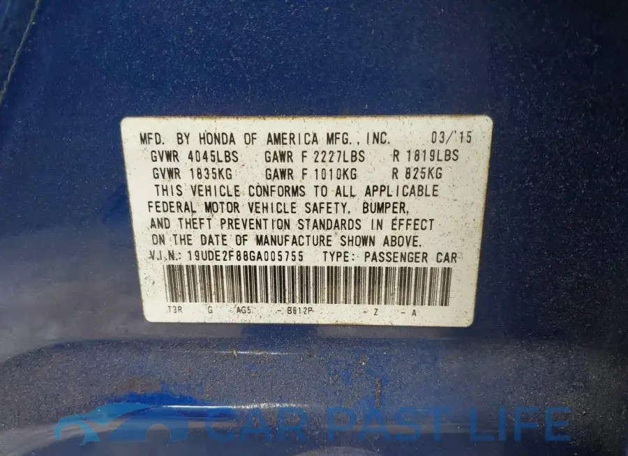 19UDE2F88GA005755# 9