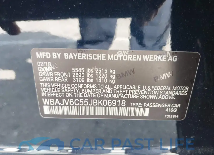 WBAJV6C55JBK06918# 9