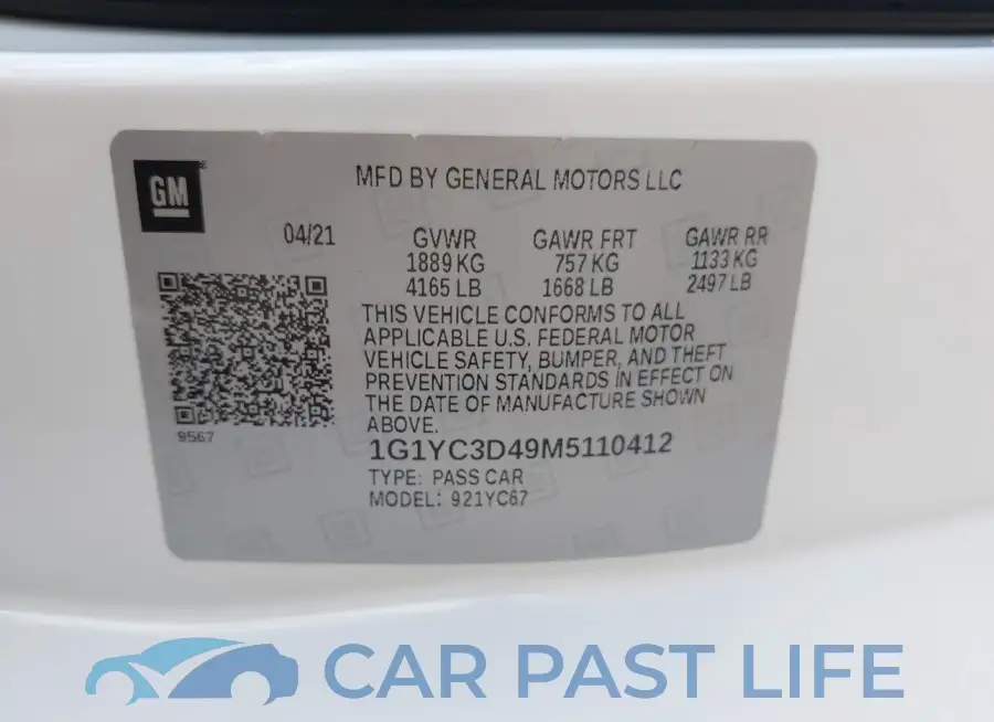 1G1YC3D49M5110412# 9
