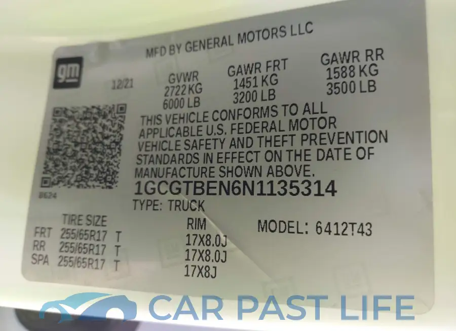 1GCGTBEN6N1135314# 9