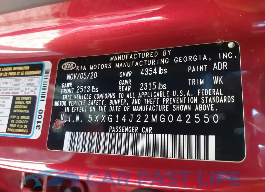 5XXG14J22MG042550# 9