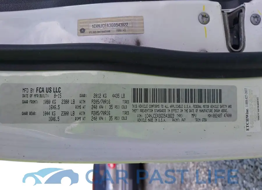 1C4NJCEA3GD543822# 9