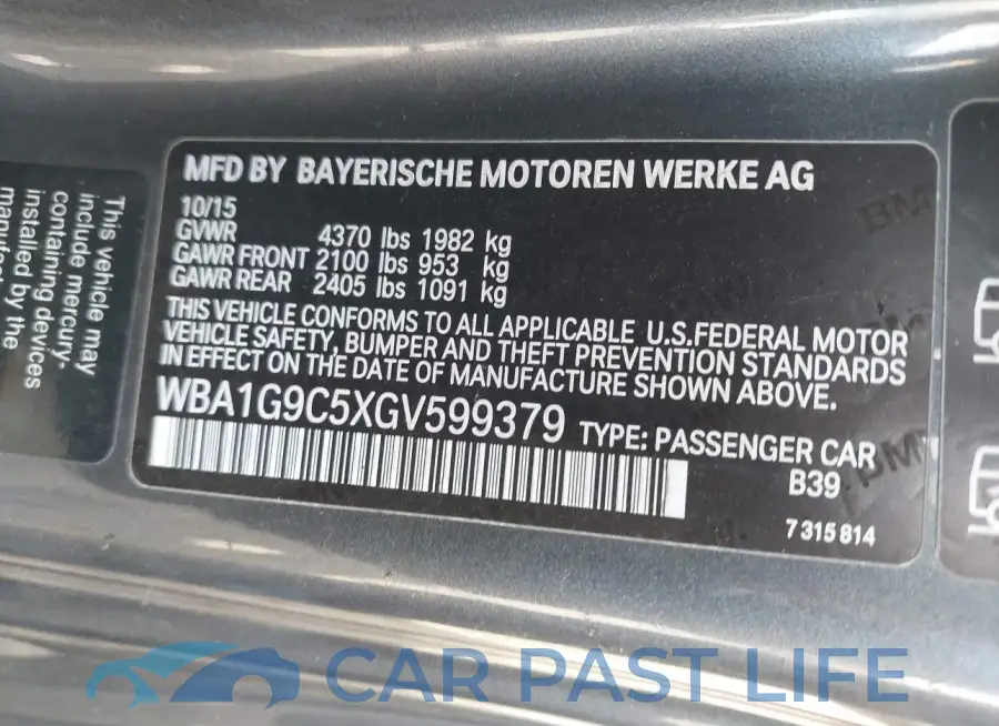 WBA1G9C5XGV599379# 9