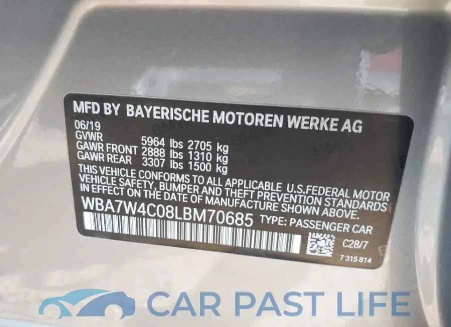 WBA7W4C08LBM70685# 9