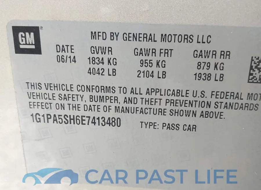 1G1PA5SH6E7413480# 9