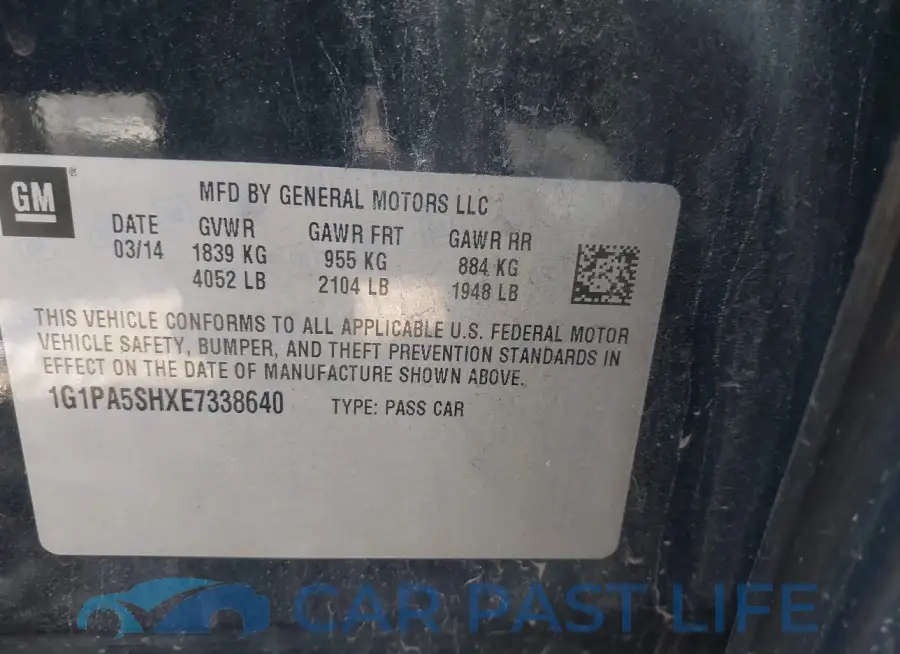 1G1PA5SHXE7338640# 9