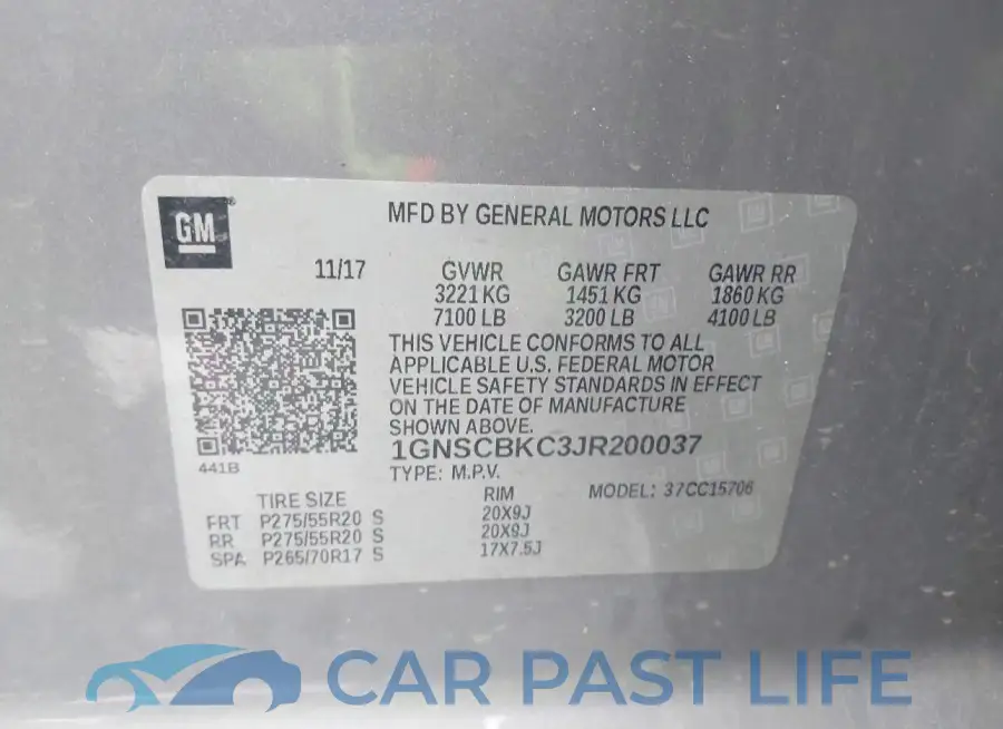 1GNSCBKC3JR200037# 9