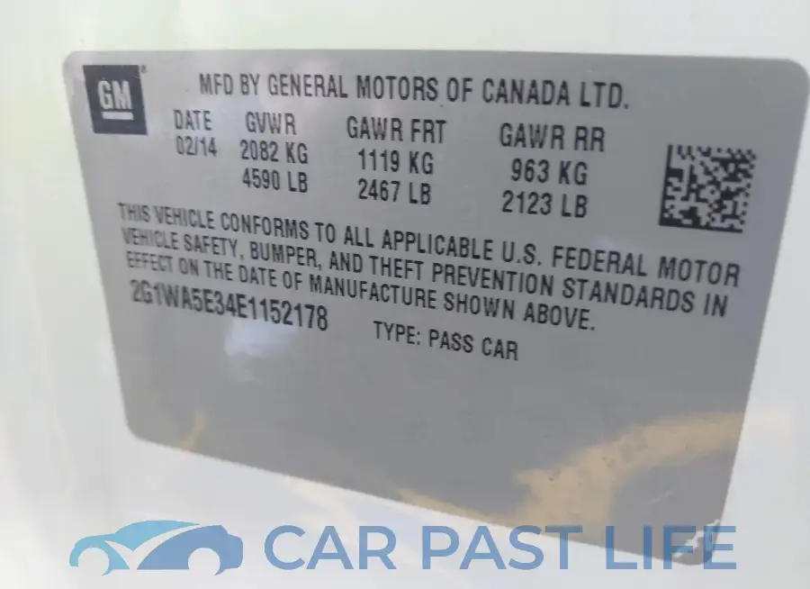 2G1WA5E34E1152178# 9