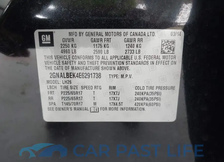 2GNALBEK4E6291738# 9