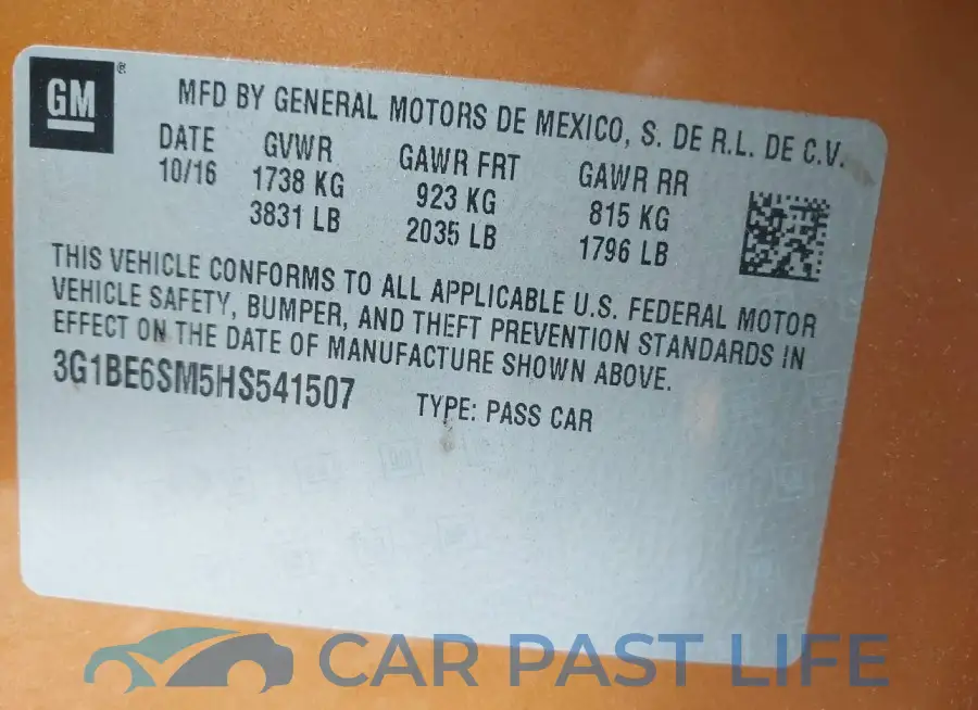 3G1BE6SM5HS541507# 9