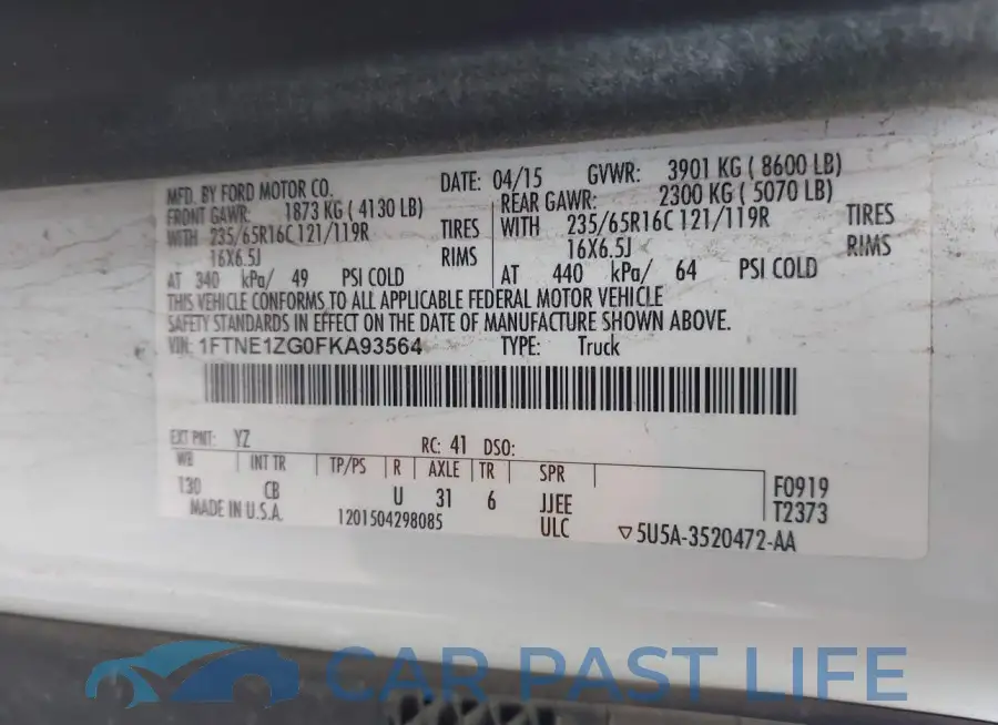 1FTNE1ZG0FKA93564# 9