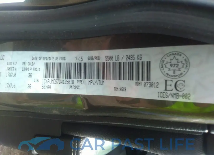 1C4PJMCS7GW125018# 9