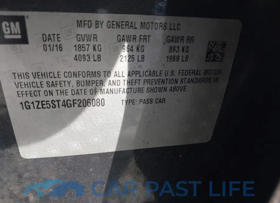 1G1ZE5ST4GF206080# 9
