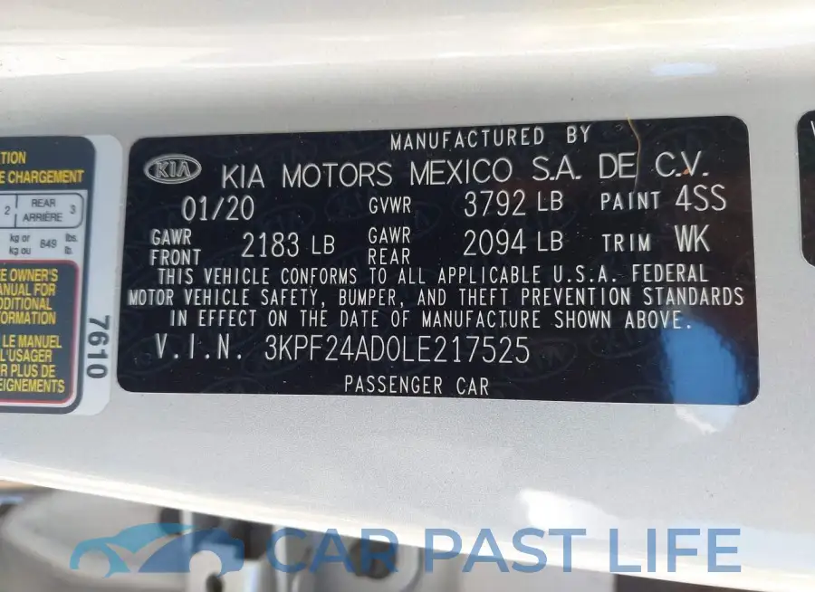 3KPF24AD0LE217525# 9