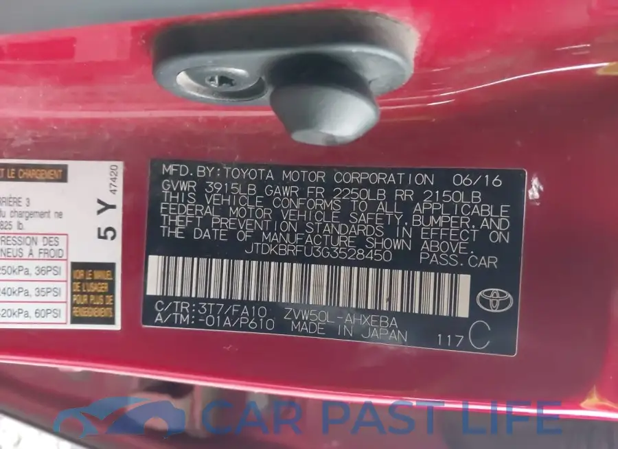 JTDKBRFU3G3528450# 9