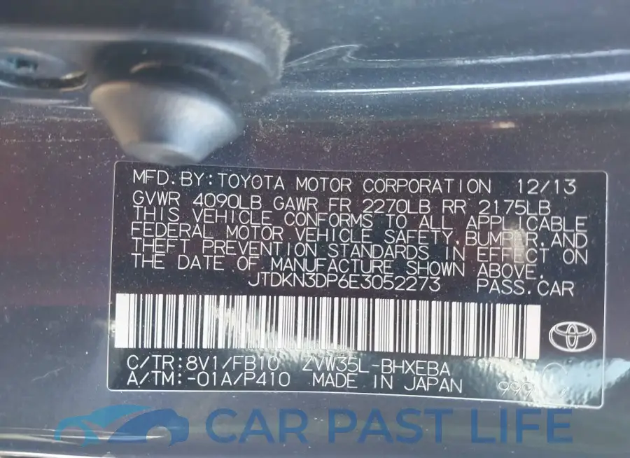 JTDKN3DP6E3052273# 9