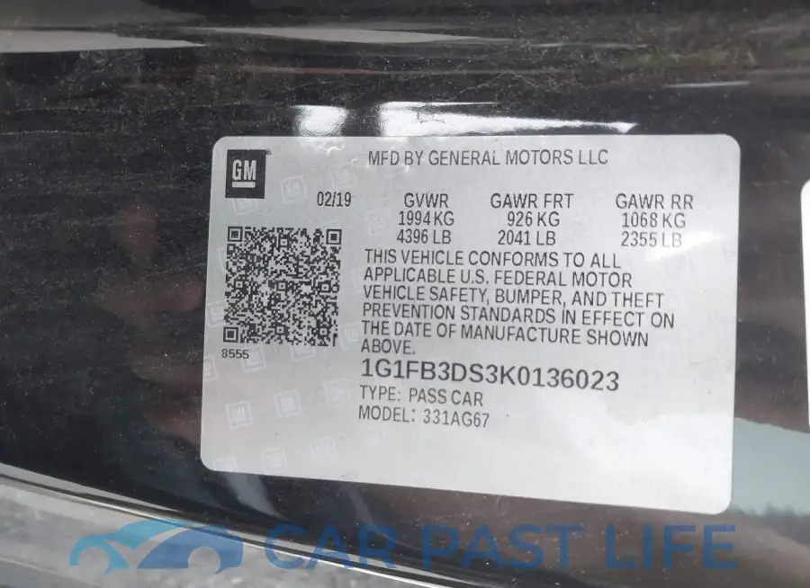 1G1FB3DS3K0136023# 9