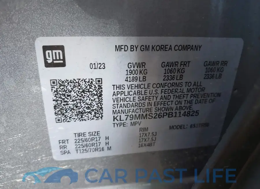 KL79MMS26PB114825# 9