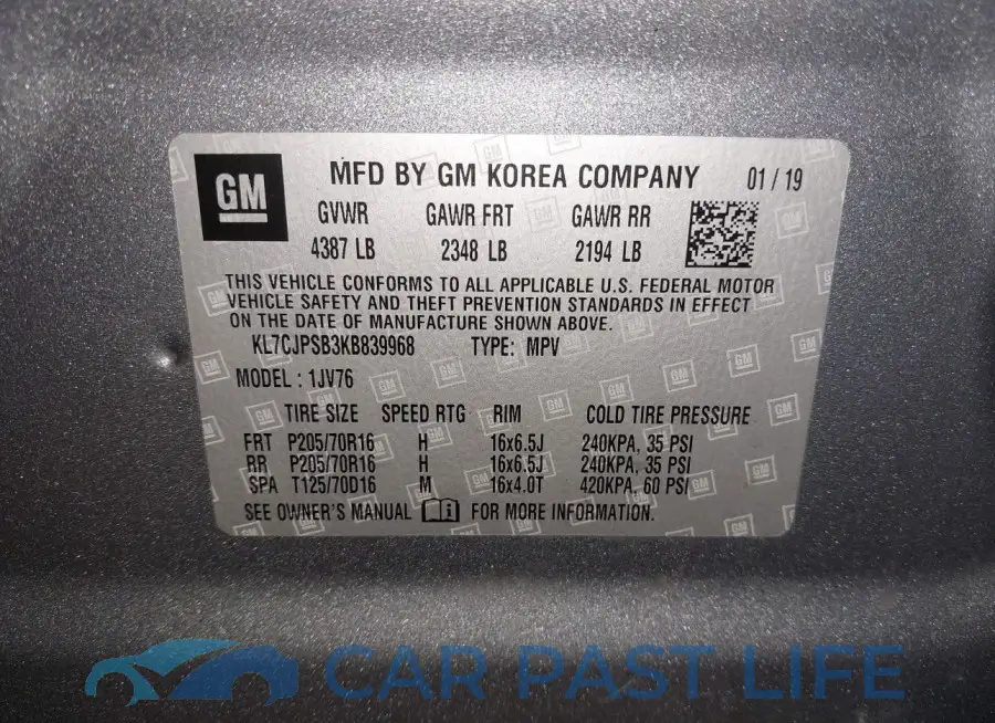 KL7CJPSB3KB839968# 9