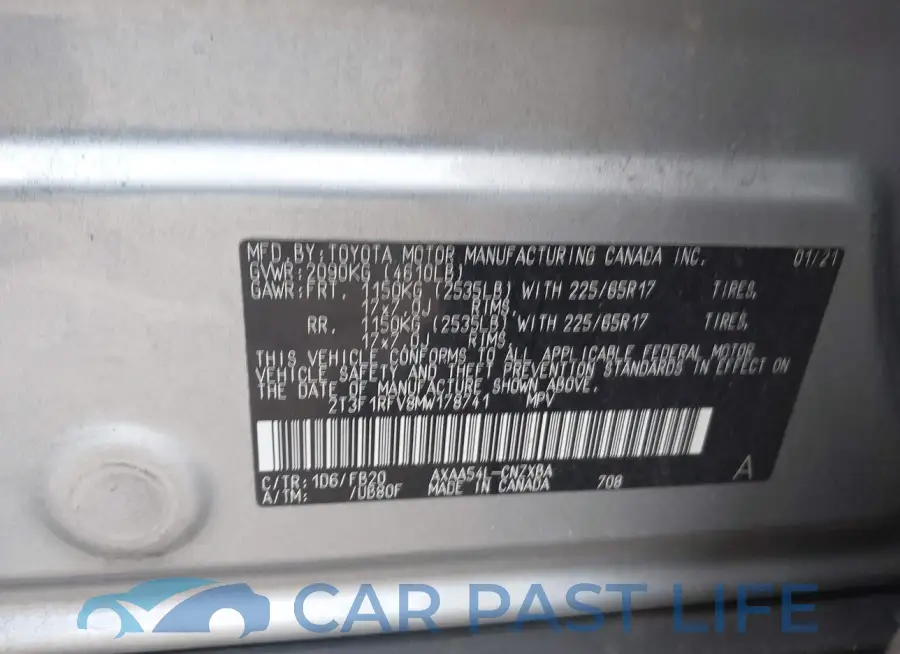 2T3F1RFV8MW178741# 9