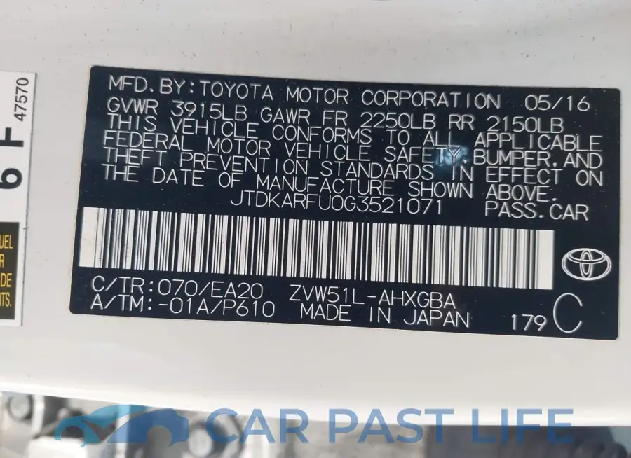 JTDKARFU0G3521071# 9