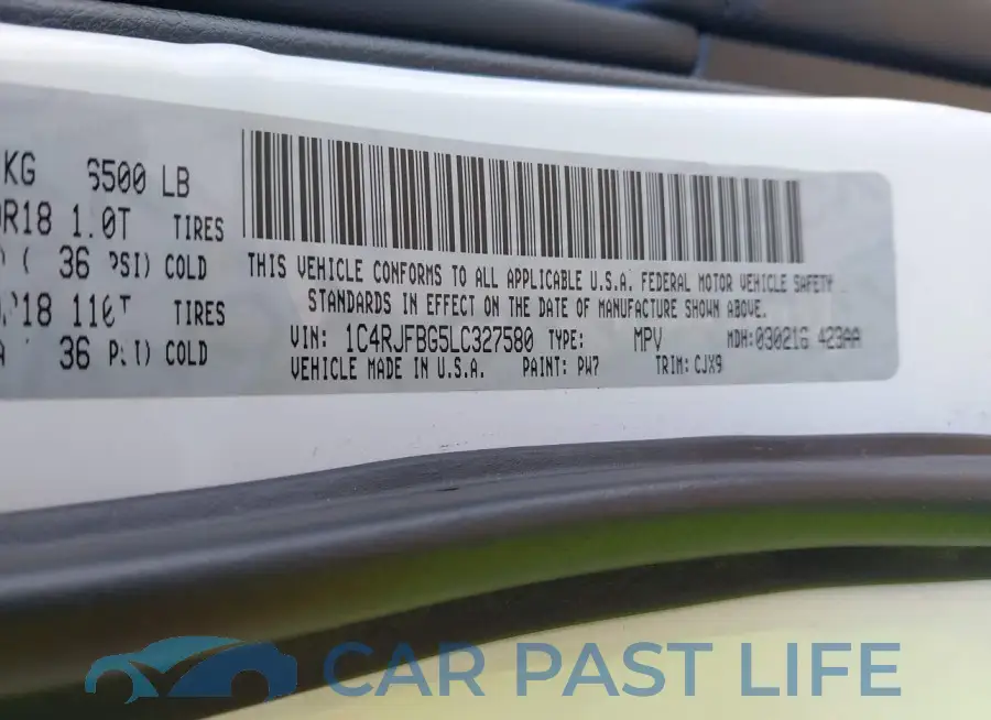 1C4RJFBG5LC327580# 9