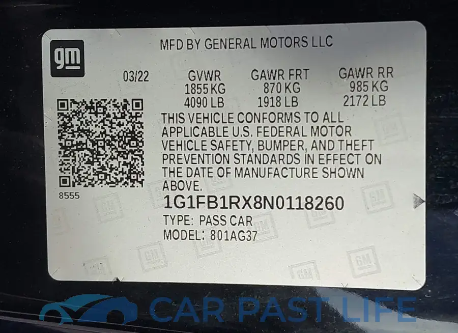 1G1FB1RX8N0118260# 9