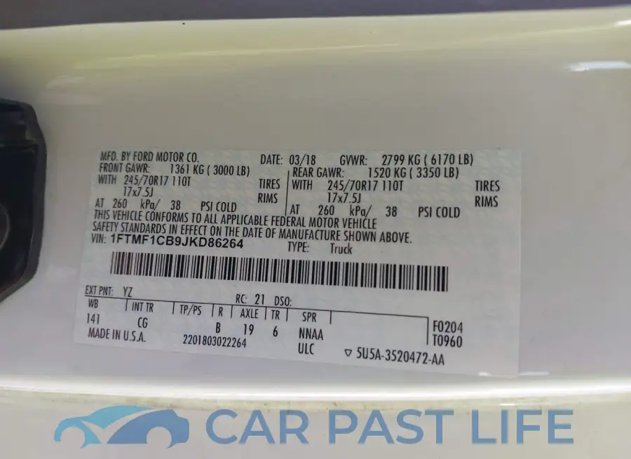 1FTMF1CB9JKD86264# 9