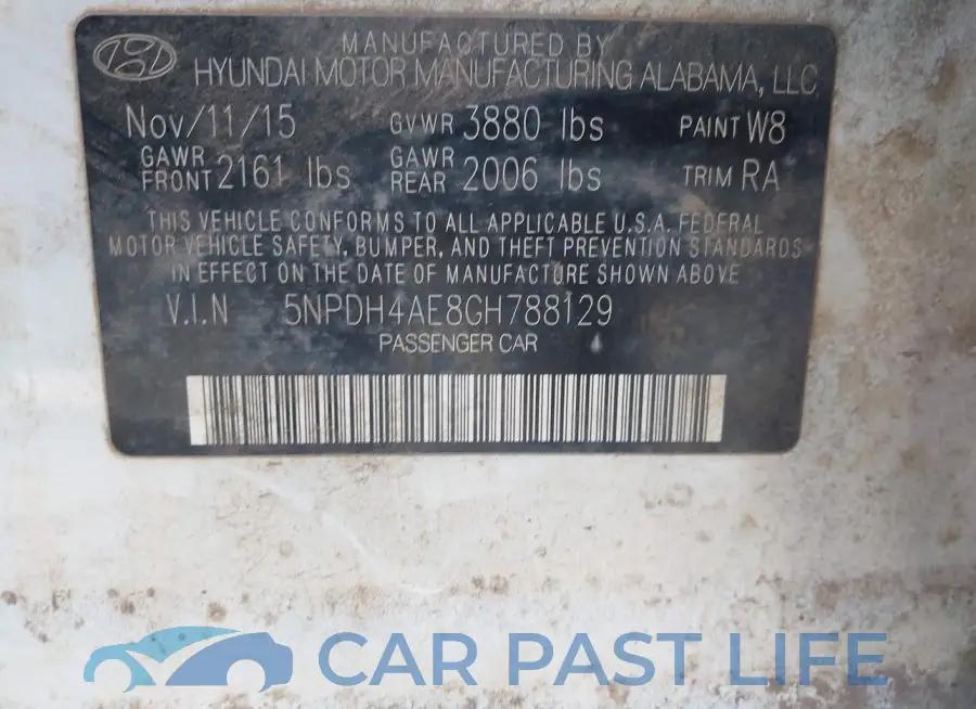 5NPDH4AE8GH788129# 9