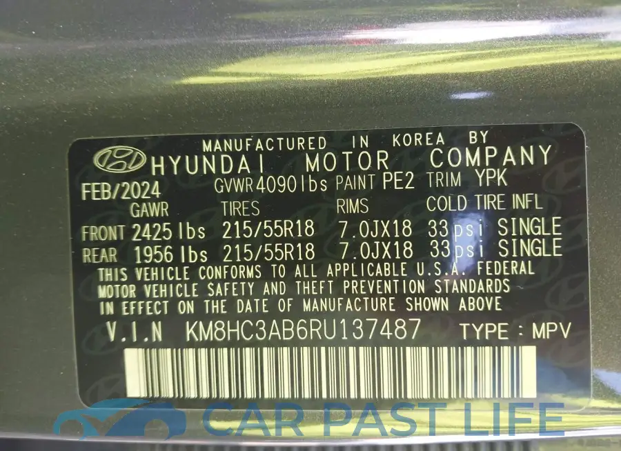 KM8HC3AB6RU137487# 9