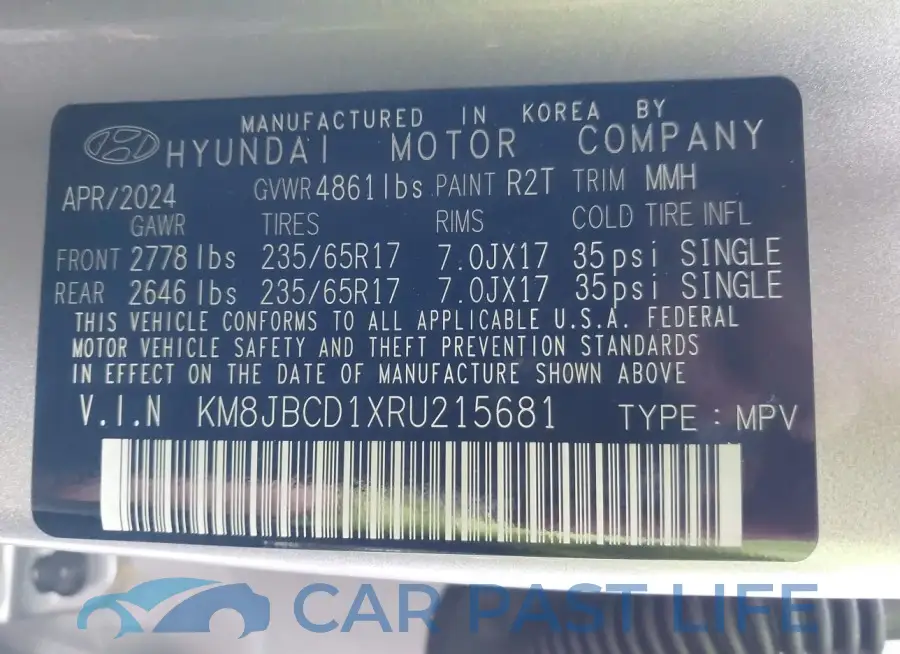 KM8JBCD1XRU215681# 9