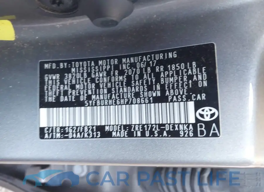 5YFBURHE6HP708661# 9