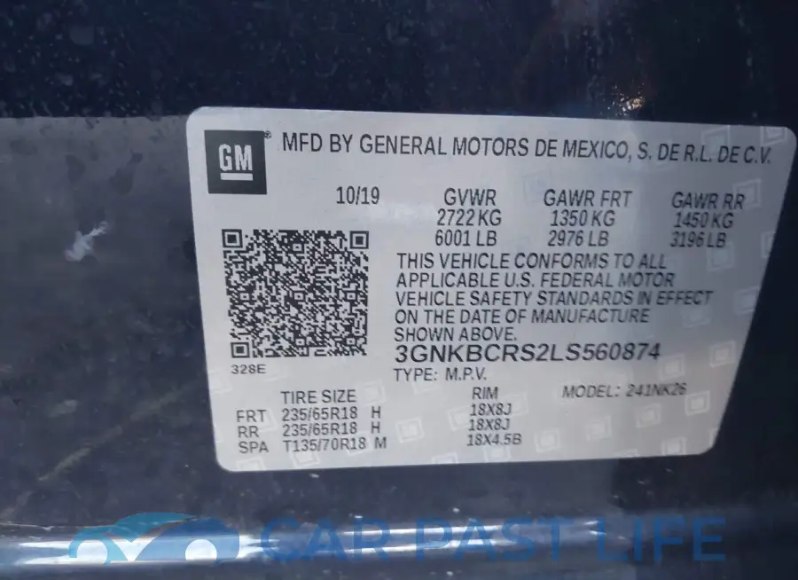 3GNKBCRS2LS560874# 9