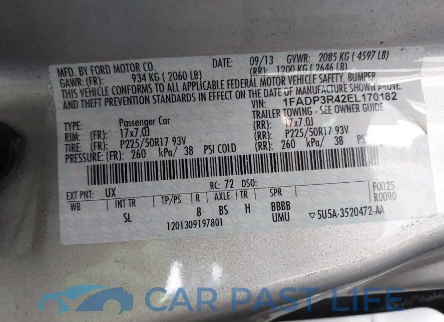 1FADP3R42EL170182# 9