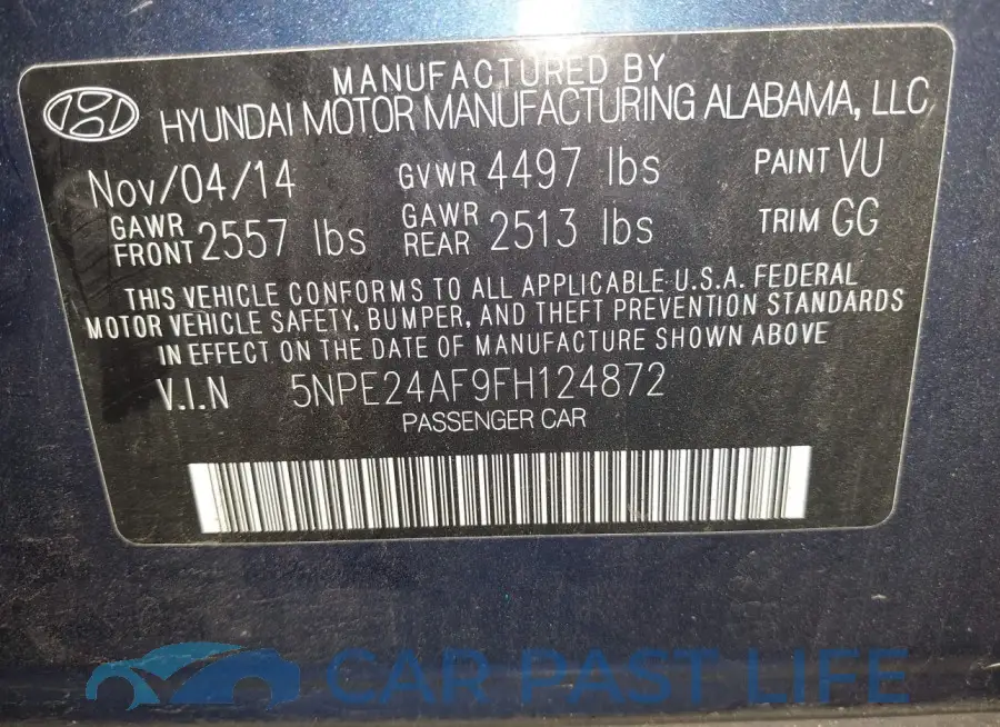 5NPE24AF9FH124872# 9